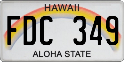 HI license plate FDC349