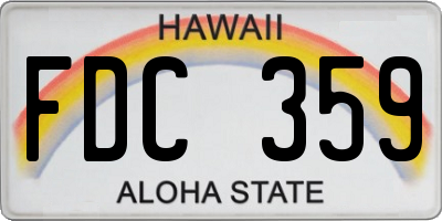 HI license plate FDC359