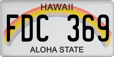 HI license plate FDC369