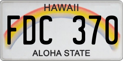 HI license plate FDC370