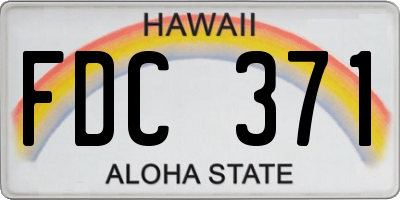HI license plate FDC371