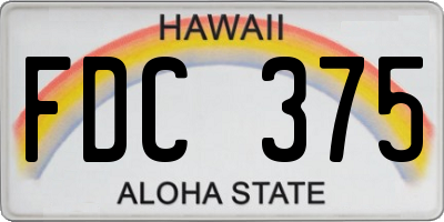 HI license plate FDC375