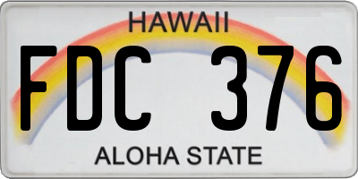 HI license plate FDC376