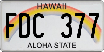 HI license plate FDC377