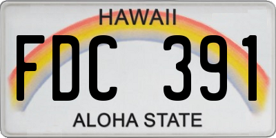 HI license plate FDC391