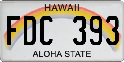 HI license plate FDC393