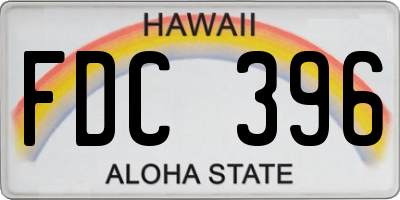 HI license plate FDC396