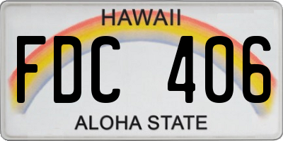 HI license plate FDC406