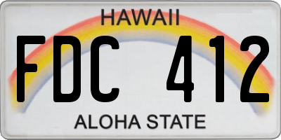 HI license plate FDC412