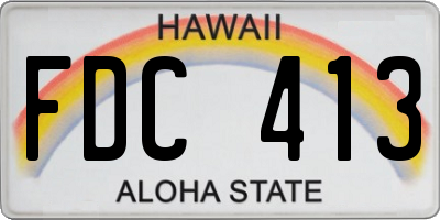 HI license plate FDC413