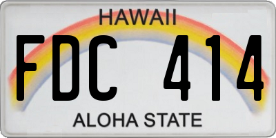 HI license plate FDC414