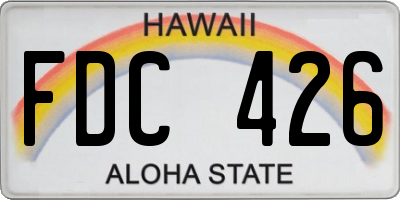 HI license plate FDC426