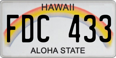 HI license plate FDC433