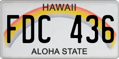 HI license plate FDC436
