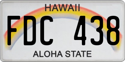 HI license plate FDC438