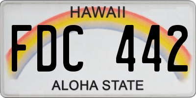 HI license plate FDC442