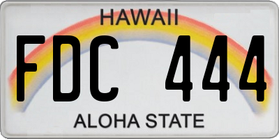 HI license plate FDC444