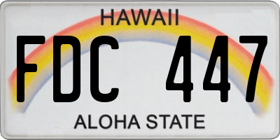 HI license plate FDC447