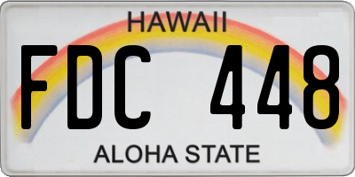 HI license plate FDC448