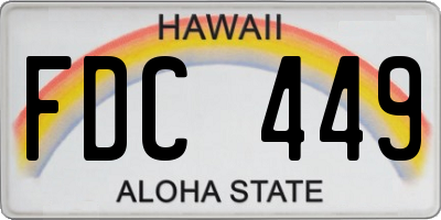 HI license plate FDC449