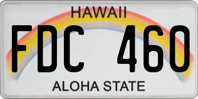 HI license plate FDC460