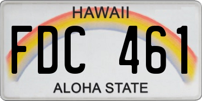 HI license plate FDC461
