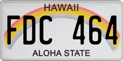 HI license plate FDC464
