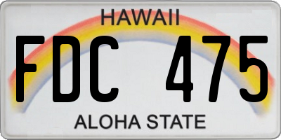HI license plate FDC475