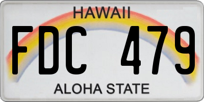 HI license plate FDC479