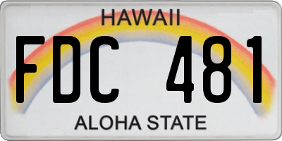 HI license plate FDC481