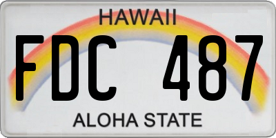 HI license plate FDC487