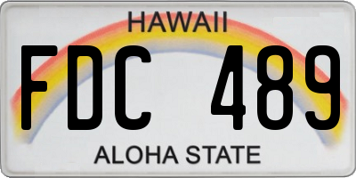 HI license plate FDC489
