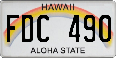 HI license plate FDC490