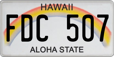 HI license plate FDC507