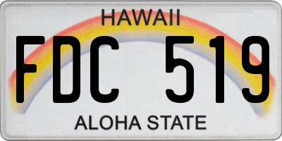 HI license plate FDC519