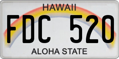 HI license plate FDC520
