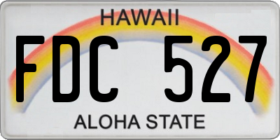 HI license plate FDC527
