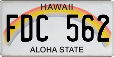 HI license plate FDC562