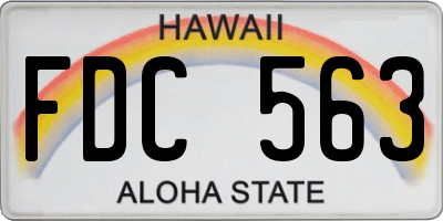 HI license plate FDC563