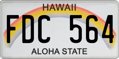 HI license plate FDC564