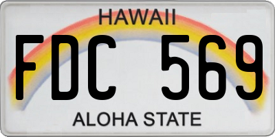 HI license plate FDC569