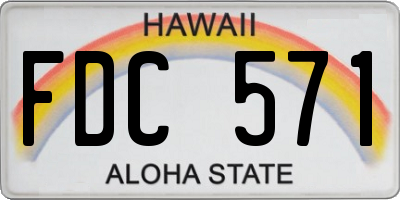 HI license plate FDC571
