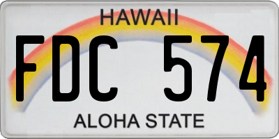 HI license plate FDC574