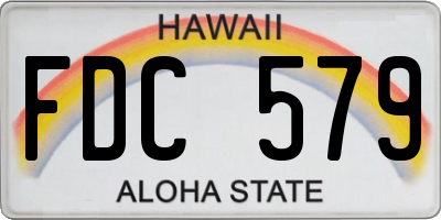 HI license plate FDC579