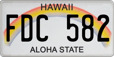 HI license plate FDC582