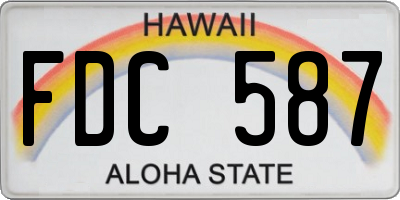 HI license plate FDC587