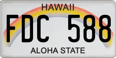 HI license plate FDC588