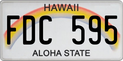 HI license plate FDC595