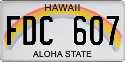 HI license plate FDC607