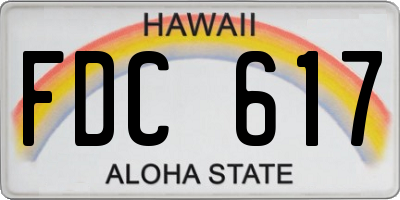 HI license plate FDC617